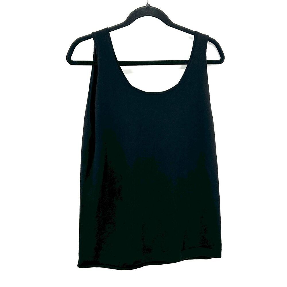 VINCE Women's Basic Black Wool Blend Sleeveless T… - image 2